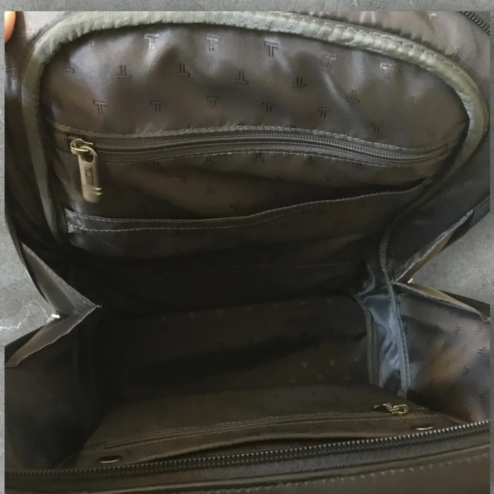 Tumi Black leather Laptop Backpack